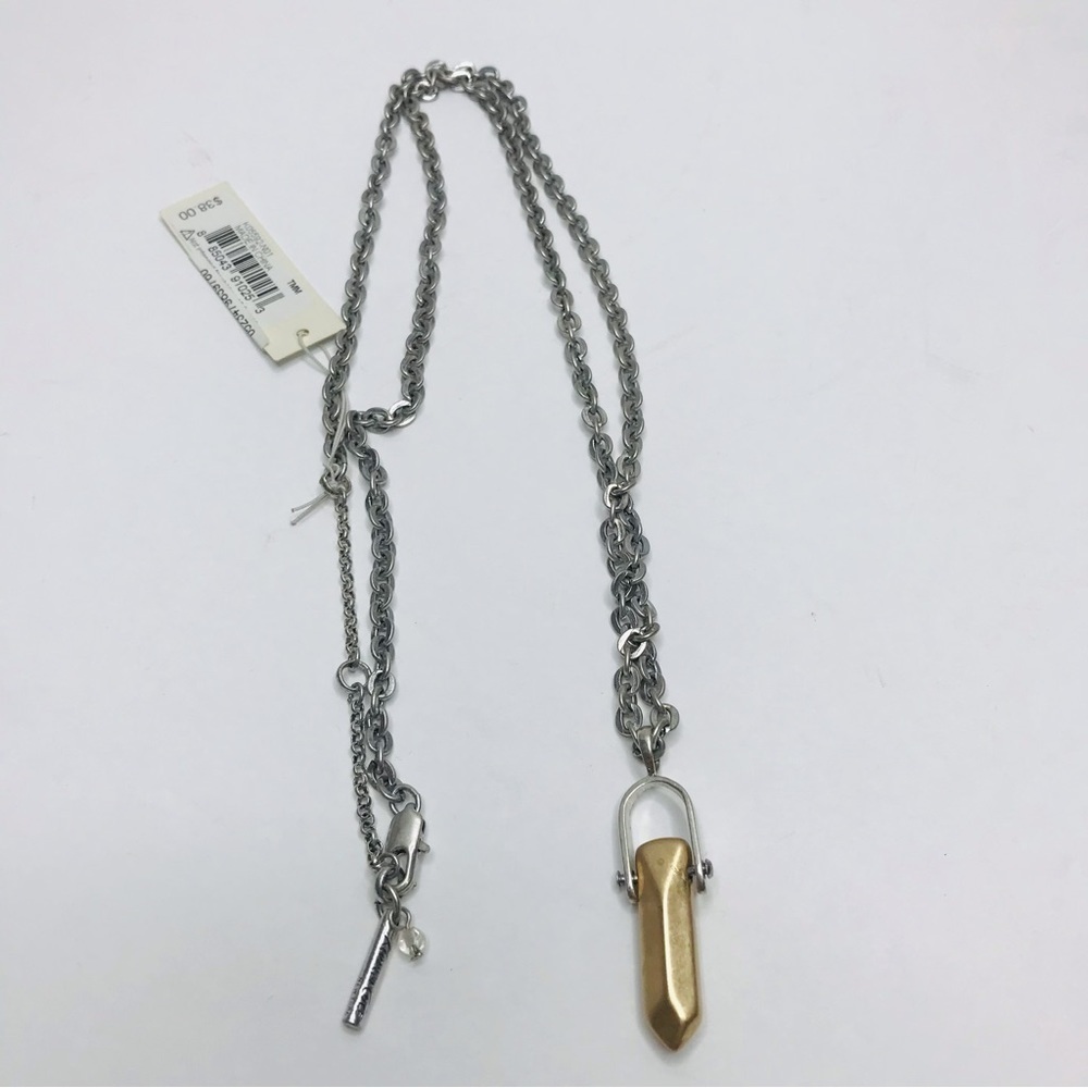 KENNETH COLE Silver Chain Gold Pendent Necklace